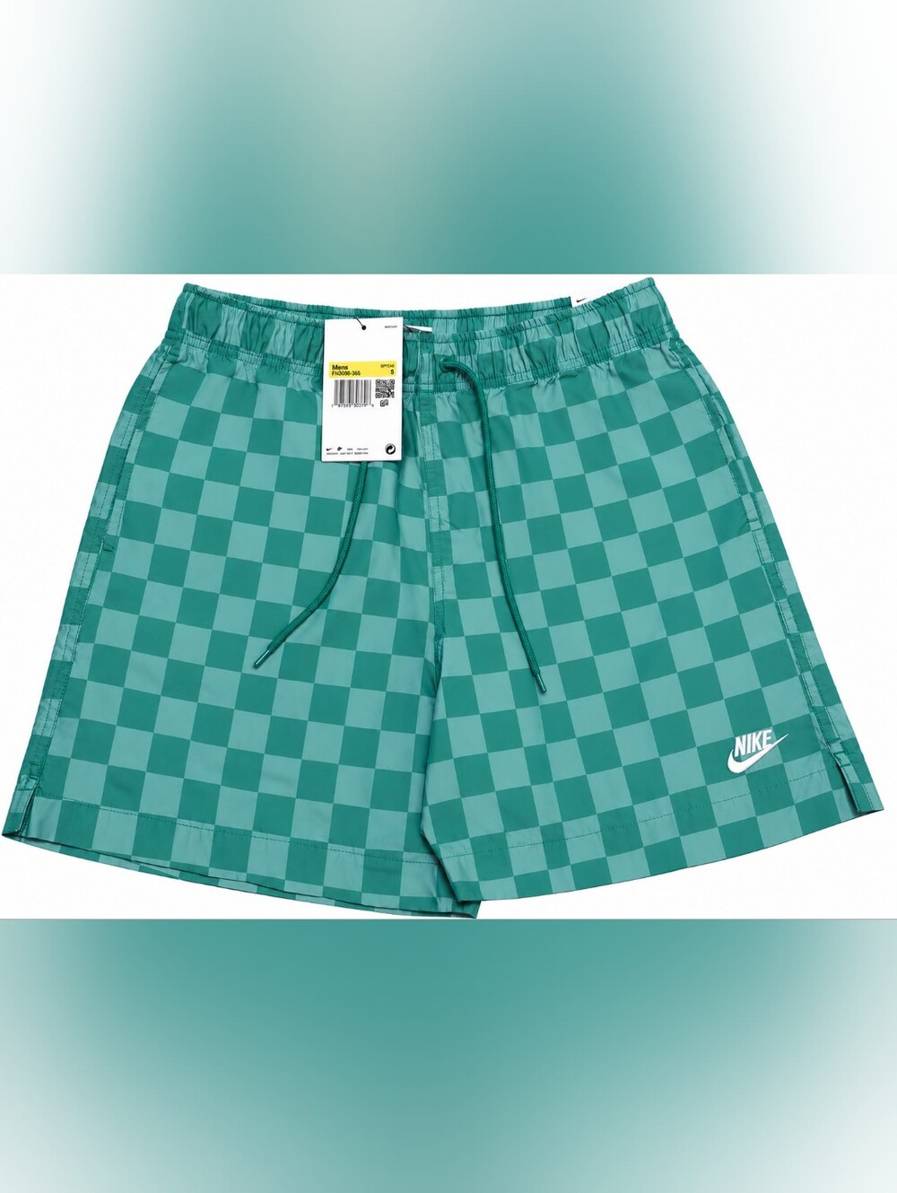 Nike Men's Small Teal Checkered Athletic Shorts
